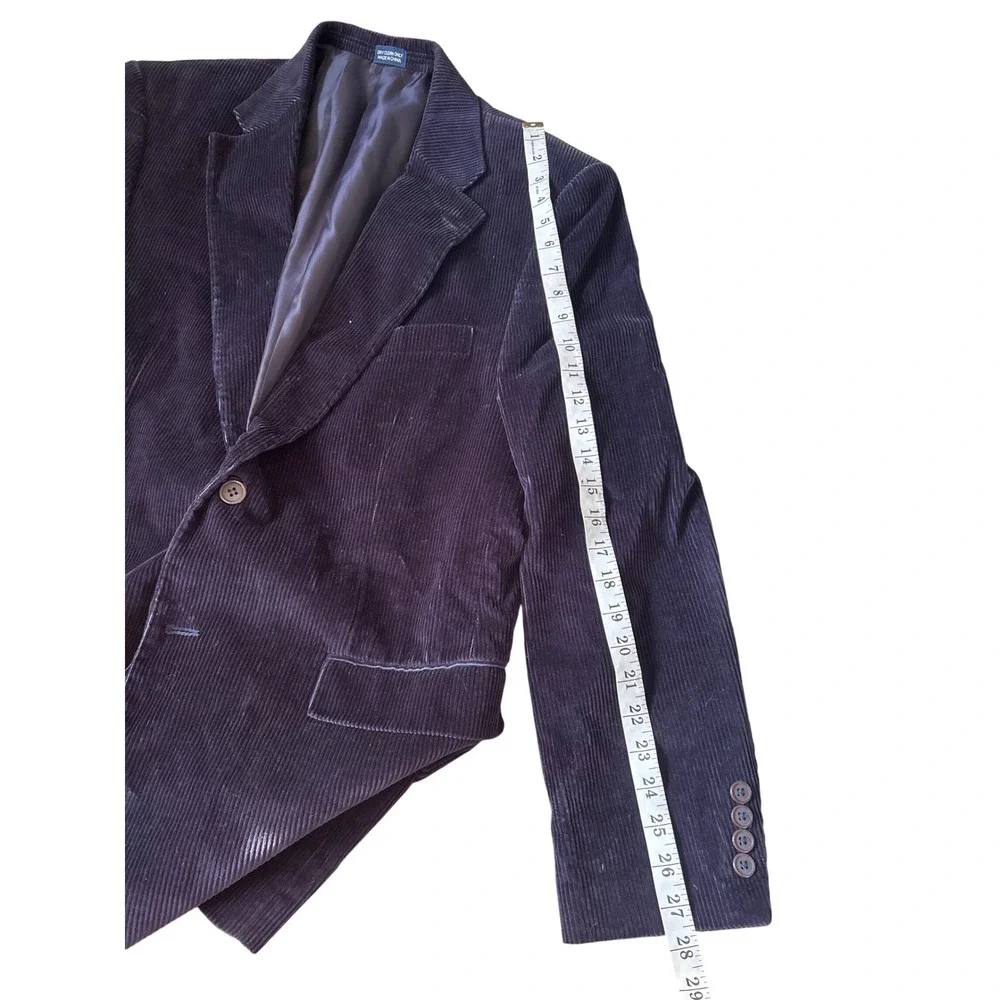 Mens Dark Navy Corduroy Blazer Jacket 42‎ Regular Cotton Single Breasted